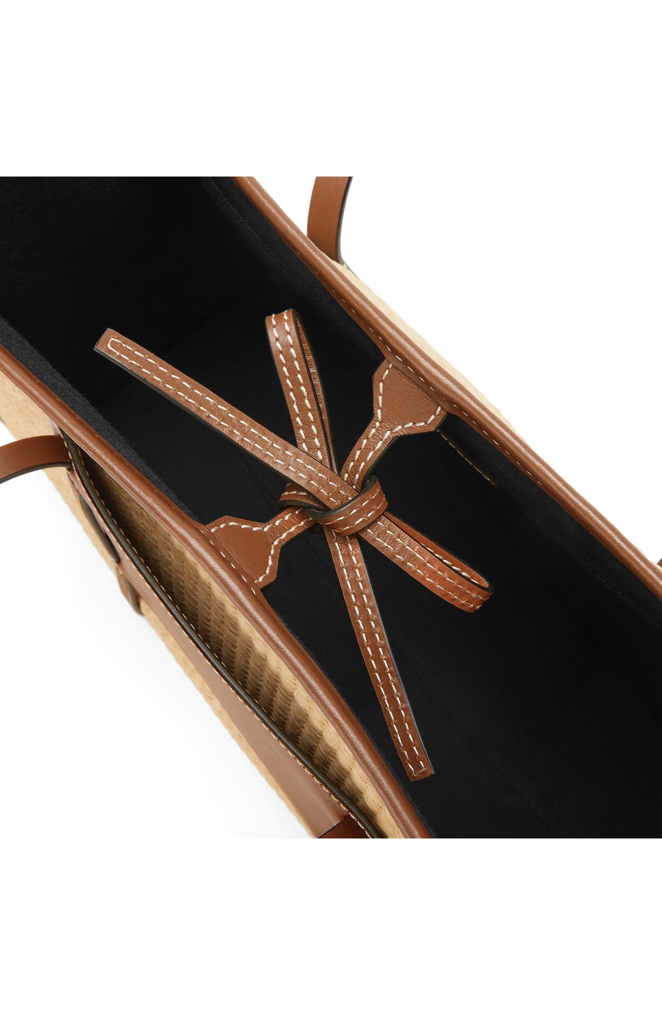 DeMellier Capri Woven Raffia Tote, Alternate, color, Warm/ Tan W/ Ecru Stitching