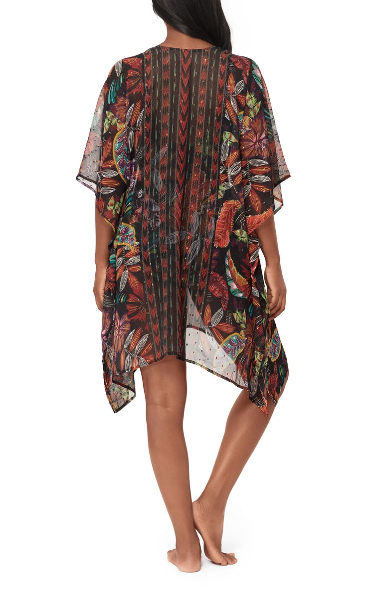 Miraclesuit<sup>®</sup> Pluma Orla Metallic Caftan, Alternate, color, Black/ Multi