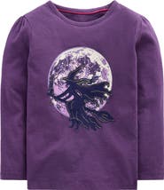 Mini Boden Kids' Puff Sleeve Appliqué T-Shirt