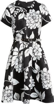 Tahari ASL Floral Fit & Flare Dress