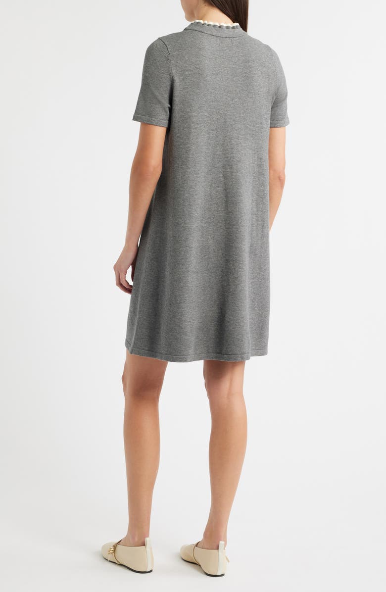 Caslon<sup>®</sup> Ruffle Accent Sweater Dress, Alternate, color, Grey Dark Heather