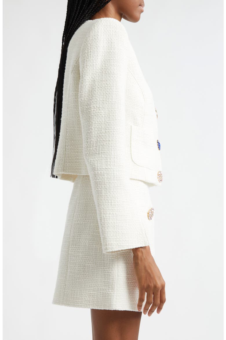 Randi Tweed Jacket, Alternate, color, GARDENIA