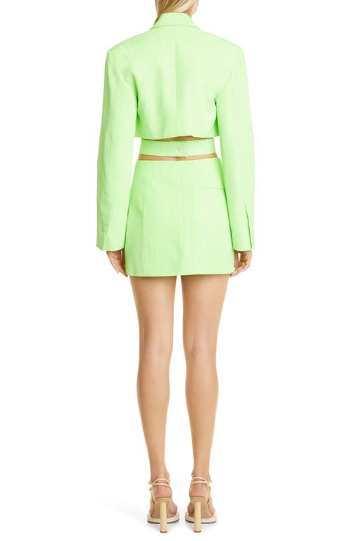 Jacquemus La Robe Bari Long Sleeve Cutout Blazer Minidress In Green