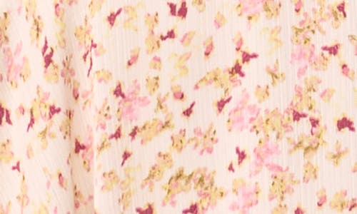 Vince Camuto Print Flutter Sleeve Maxi Dress In Brown