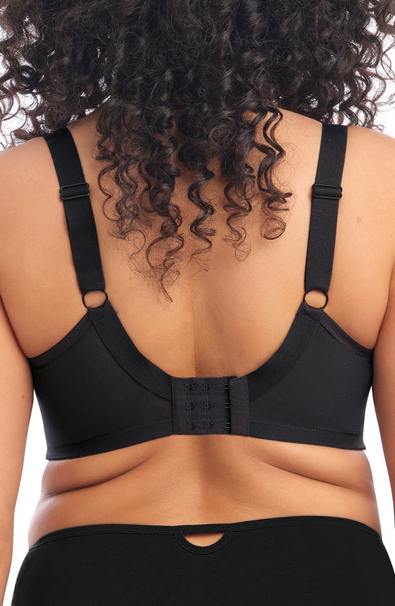 Elomi Priya Full Figure Underwire Plunge Bra, Alternate, color, Black