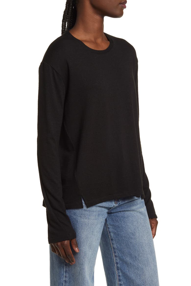 The Knit Long Sleeve T-Shirt, Alternate, color, BLK