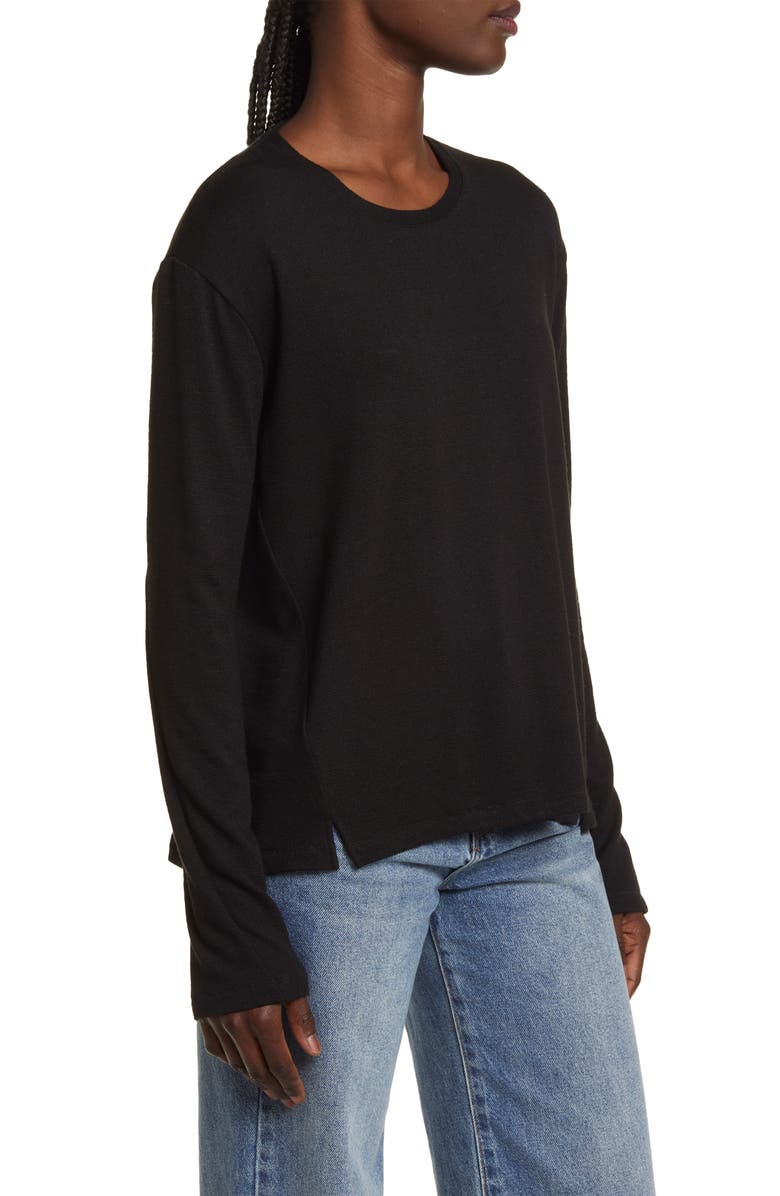 rag & bone The Knit Long Sleeve T-Shirt, Alternate, color, Black