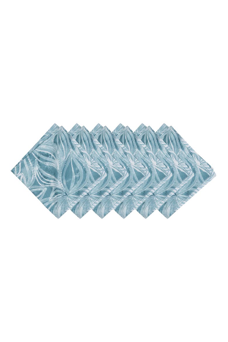 Azzurra Marine Coastal 100% Cotton Set of 6 Cloth Napkins, Main, color, Blue
