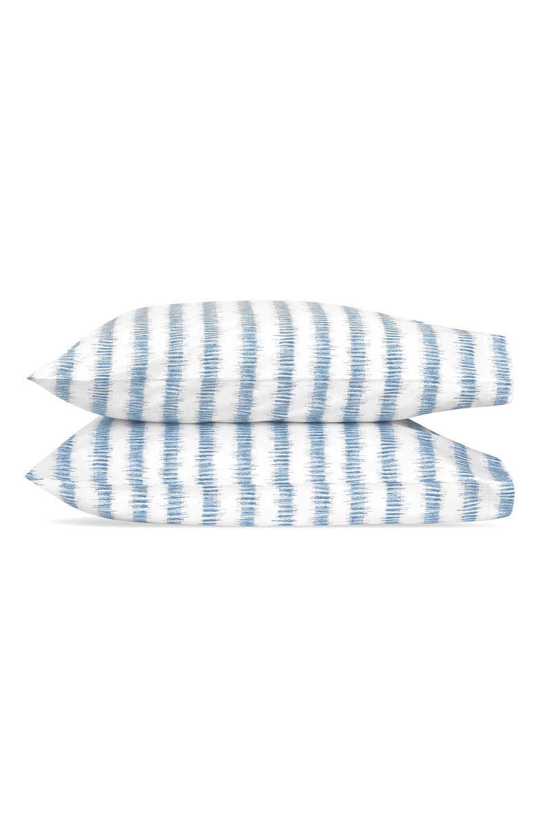 Matouk Attleboro Stripe Print 500 Thread Count Cotton Pillowcases, Main, color, Prussian Blue