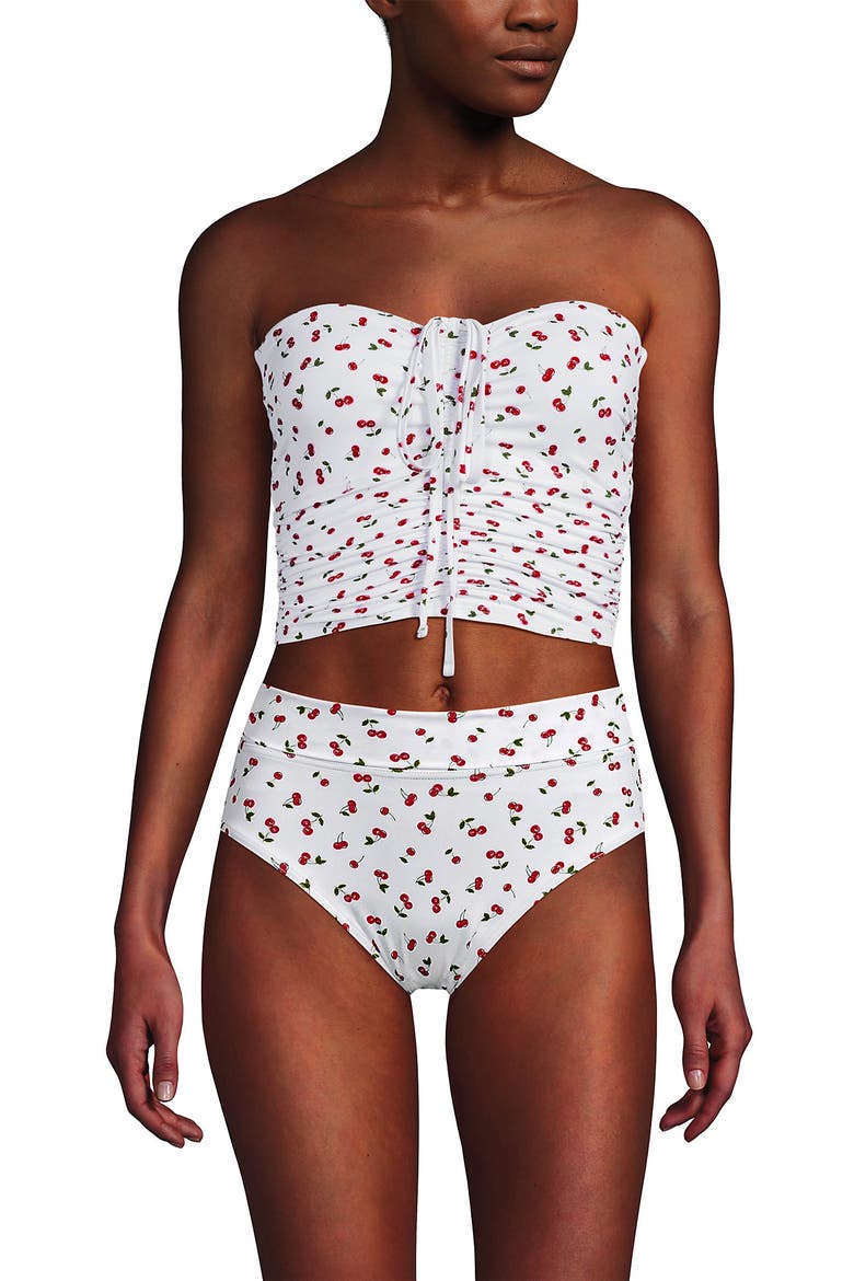 Womens Ruched Halter Tankini Top, Alternate, color, Cherry Jam Cherries/White