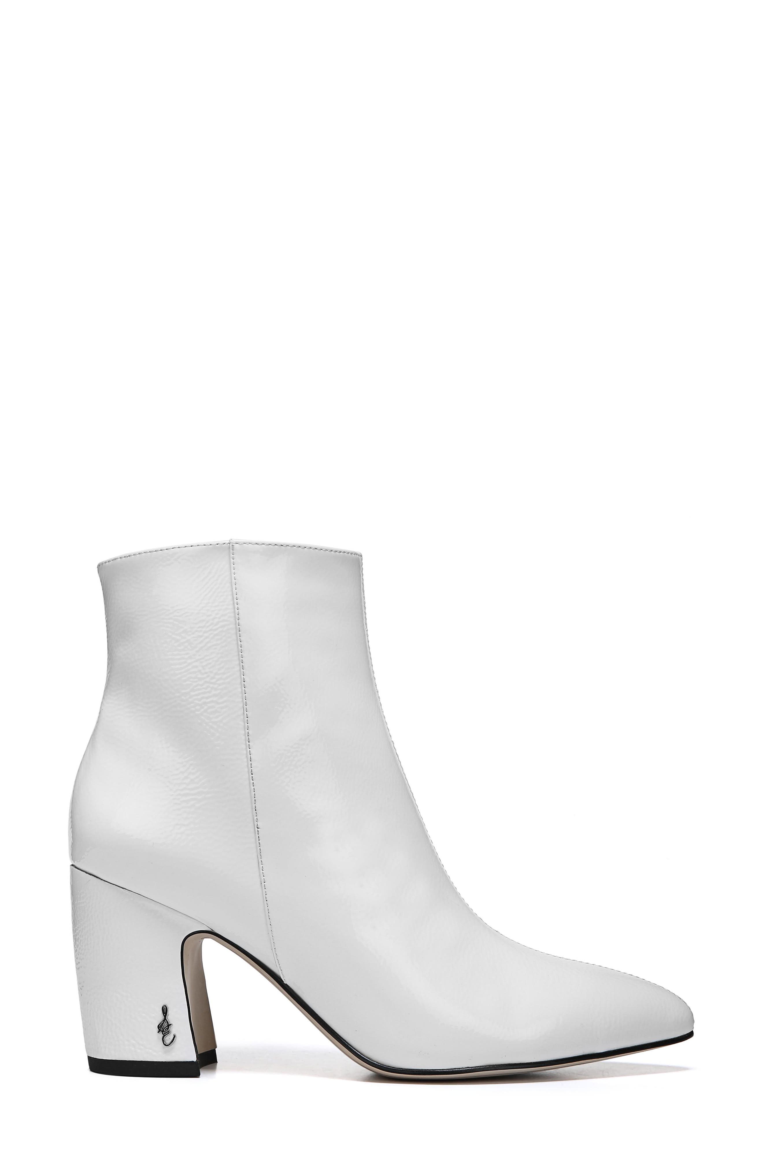 Hilty Genuine Calf Hair Bootie, Alternate, color, BRIGHT WHITE PATENT LEATHER