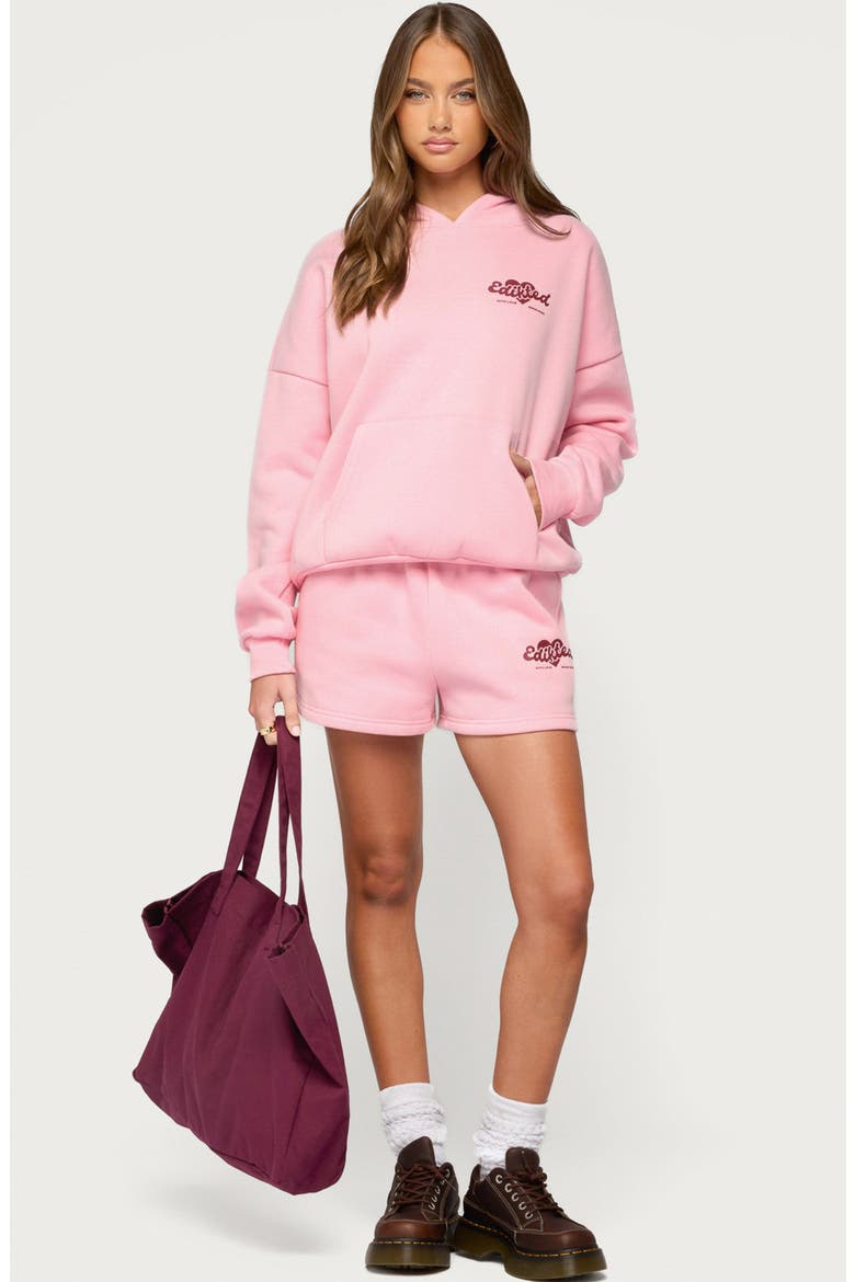 Were Edikted Sweat Shorts, Alternate, color, PINK