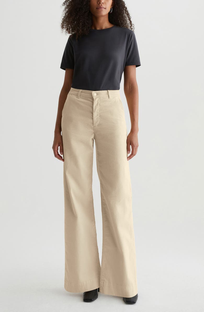 AG Deven Tailored High Waist Wide Leg Corduroy Pants, Alternate, color, 