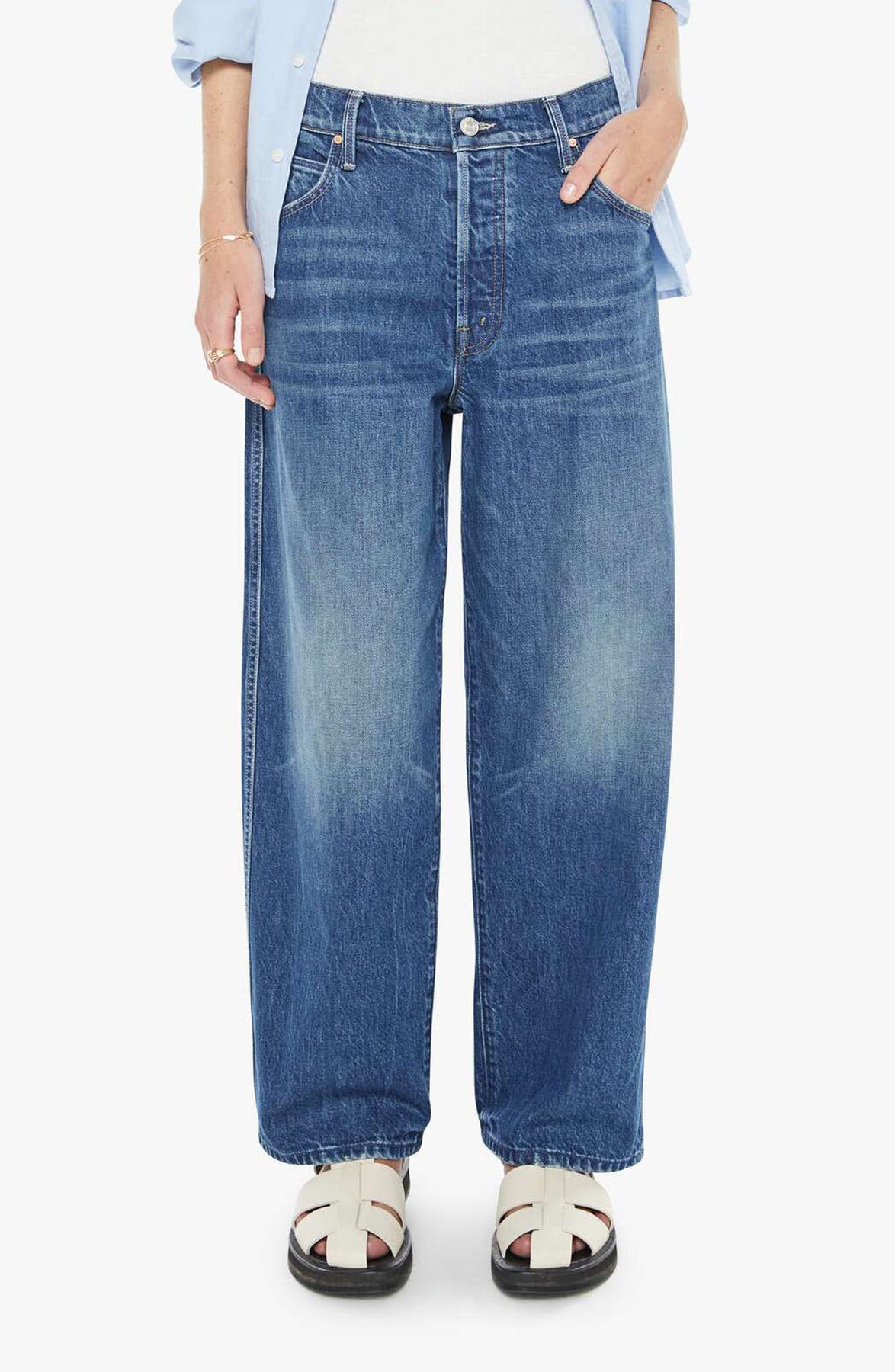 Mother The Delinquent Ankle Wide Leg Jeans