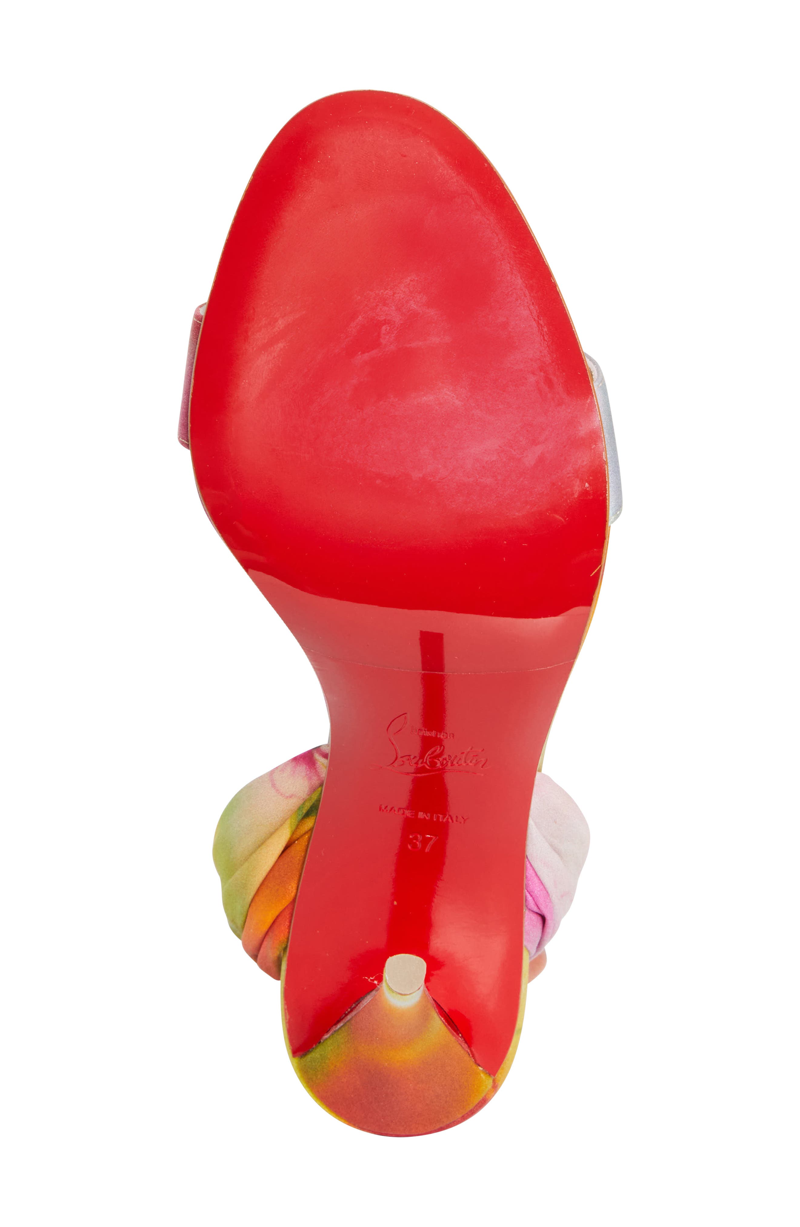 Christian Louboutin Miss Z Du Desert Ankle Wrap Sandal, Alternate, color, Pink Multi