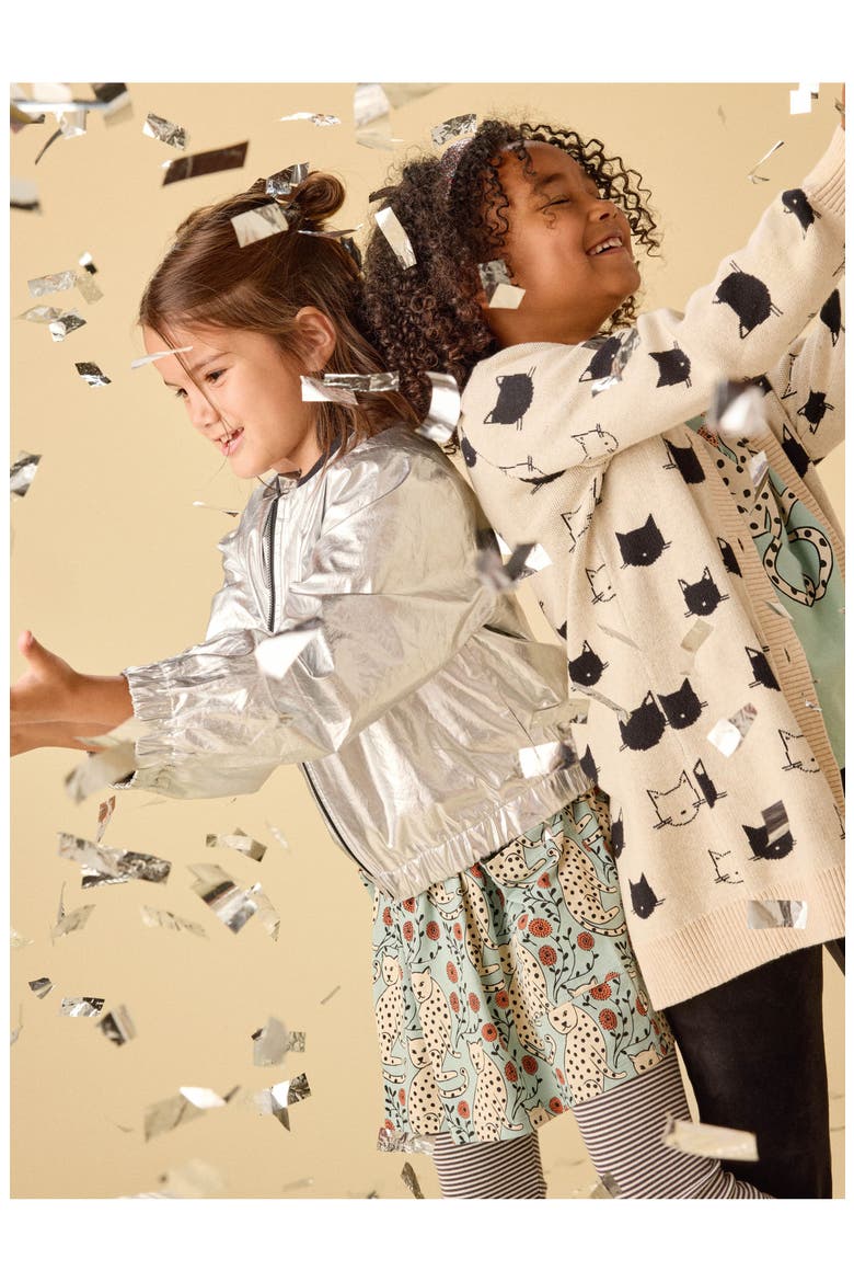 Metallic Bomber Jacket, Alternate, color, Metallic Silver