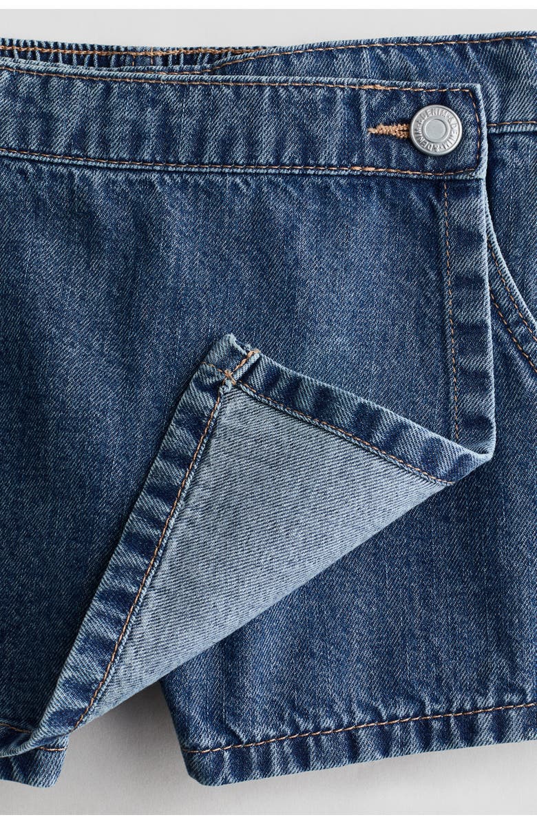 H&M Denim Wrap Skort, Alternate, color, Denim Blue