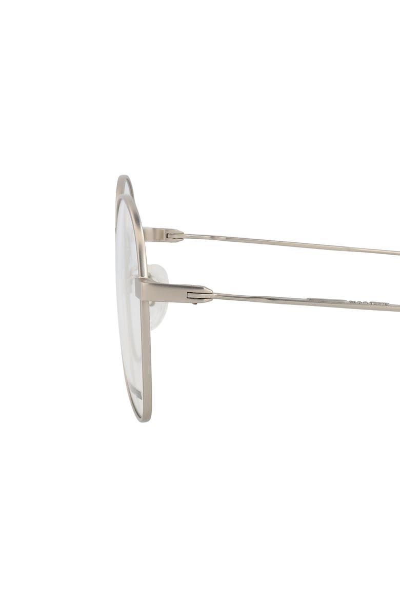 McQueen 52mm Round Optical Frames, Alternate, color, Silver Silver Transparent