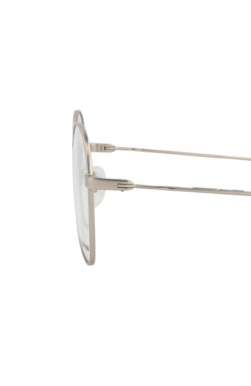 Alexander Mcqueen Mcqueen 52mm Round Optical Frames In Silver Silver Transparent