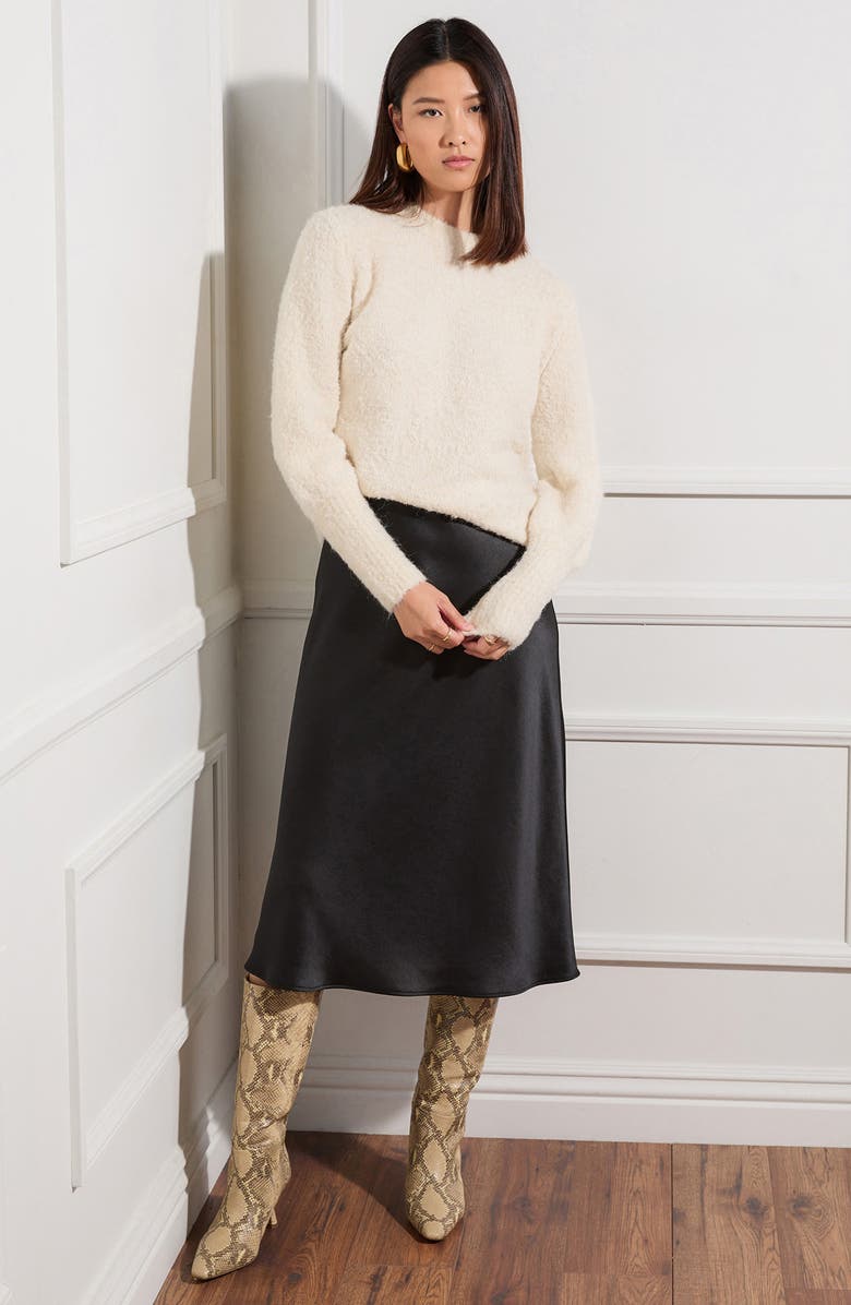 FIFTEEN TWENTY Bouclé Crewneck Sweater, Alternate, color,