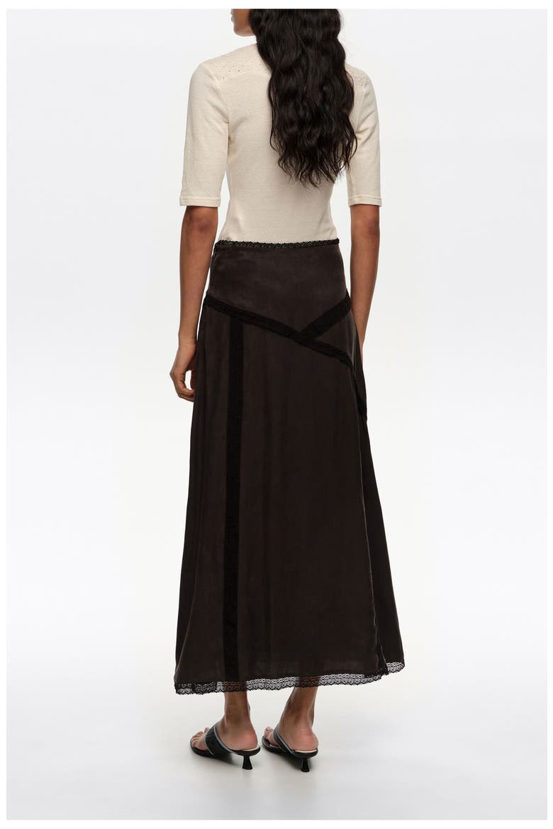 Lace Midi Skirt, Alternate, color, WASHED BLACK