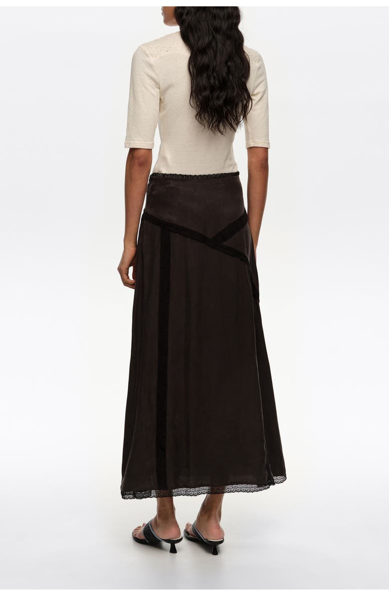Bimba y Lola Lace Midi Skirt, Alternate, color, Washed Black