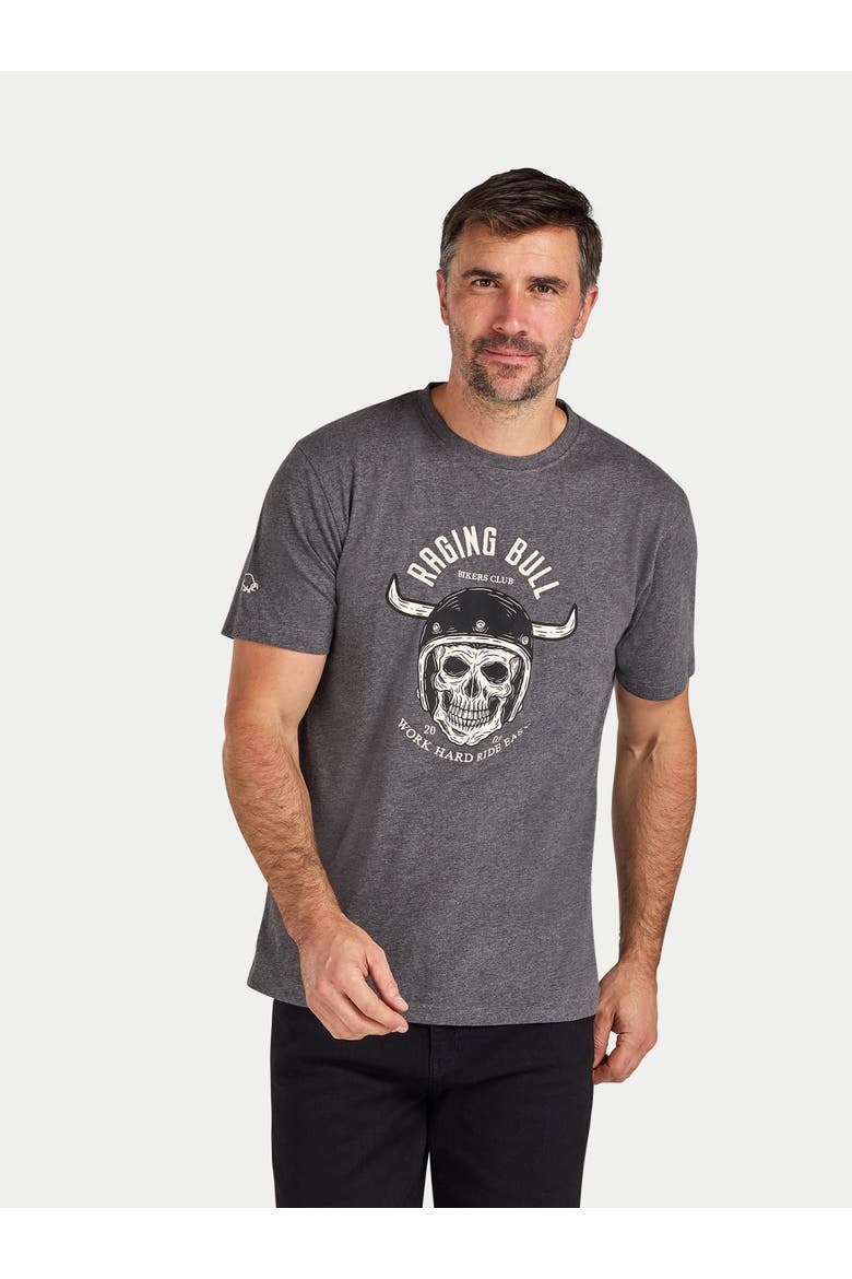 Work Hard Ride Easy T-Shirt, Main, color, Charcoal