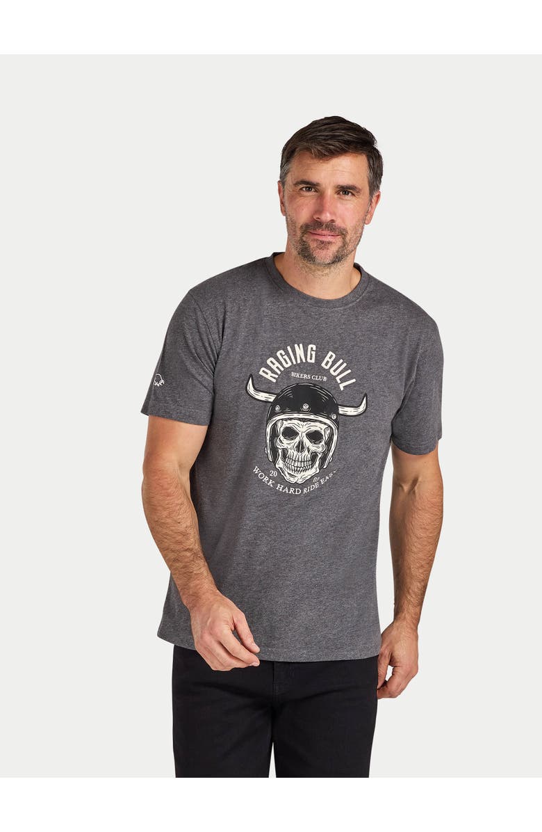 Raging Bull Work Hard Ride Easy T-Shirt, Main, color, Charcoal