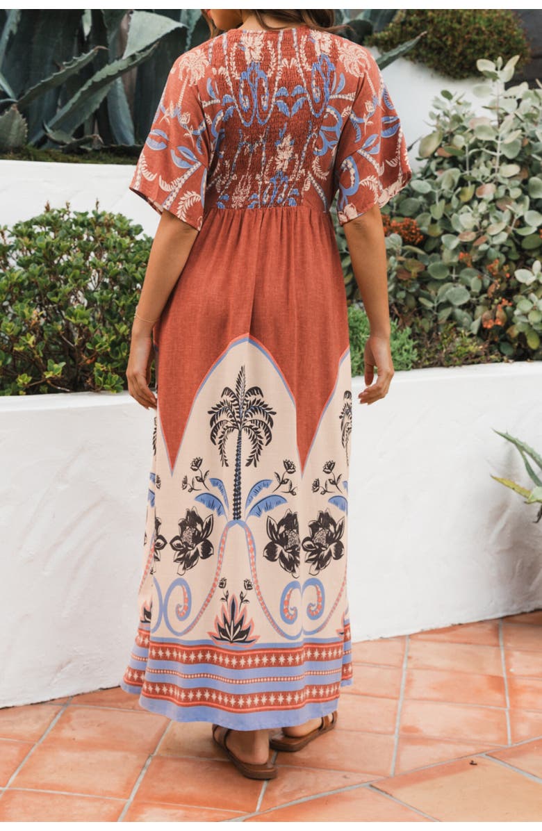 Label of Love Palm Oasis Midi Dress, Alternate, color, Chocolate