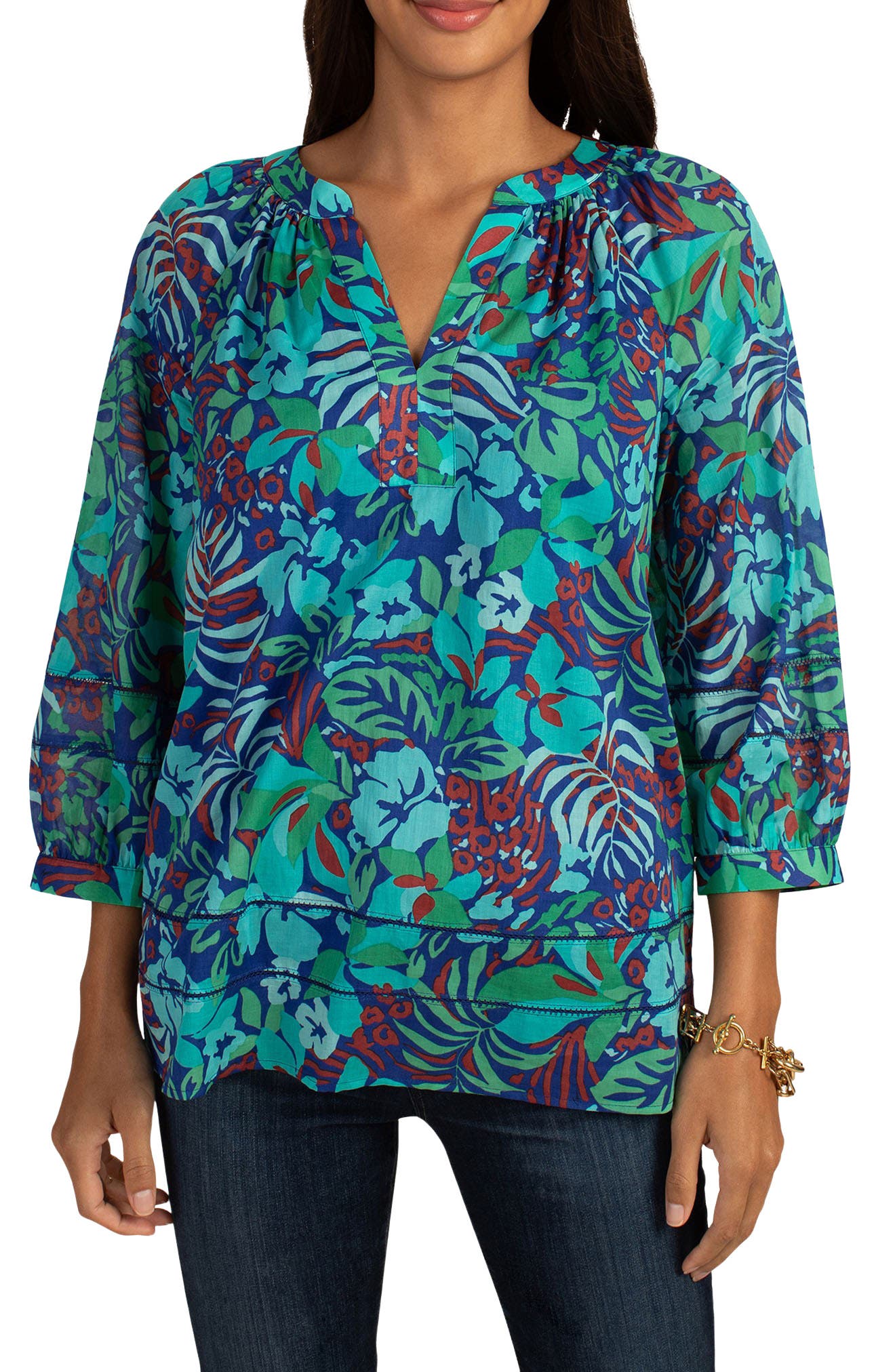 Trina Turk Light Hearted Balloon Sleeve Top