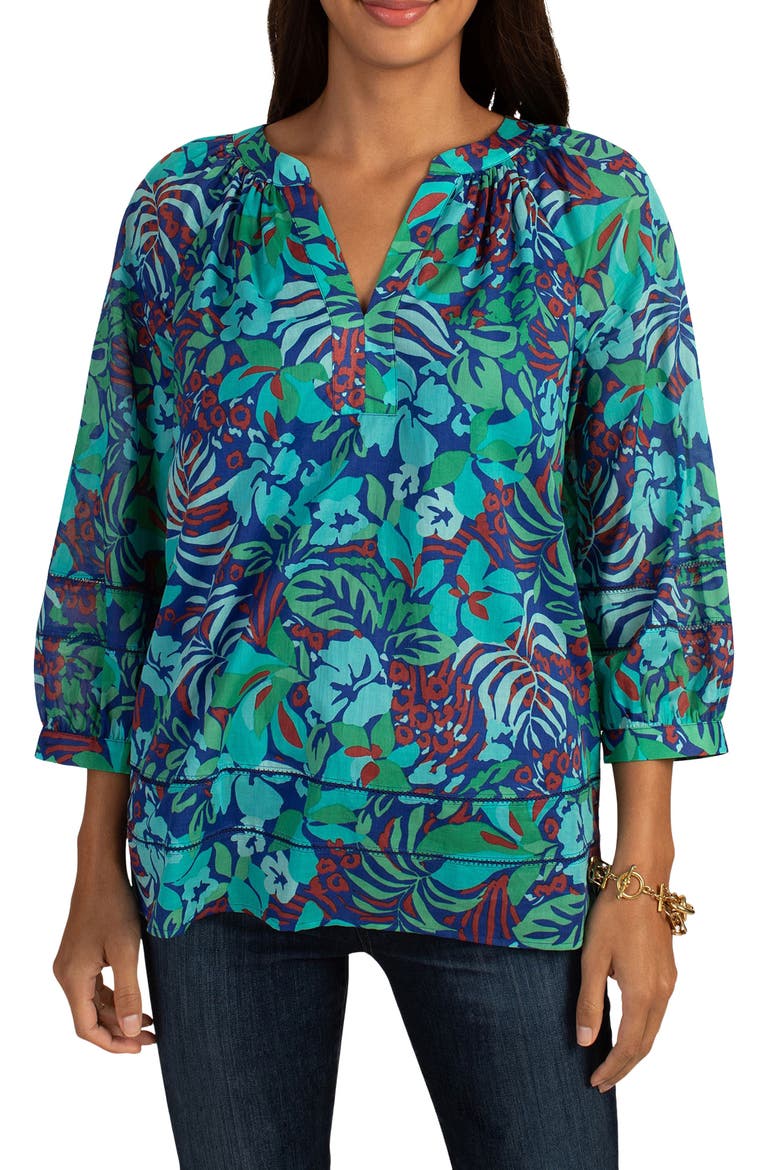 Light Hearted Balloon Sleeve Top, Main, color, MAJORELLE BLUE