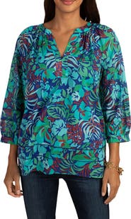 Trina Turk Light Hearted Balloon Sleeve Top