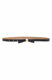 Kate Spade New York bow logo plate belt