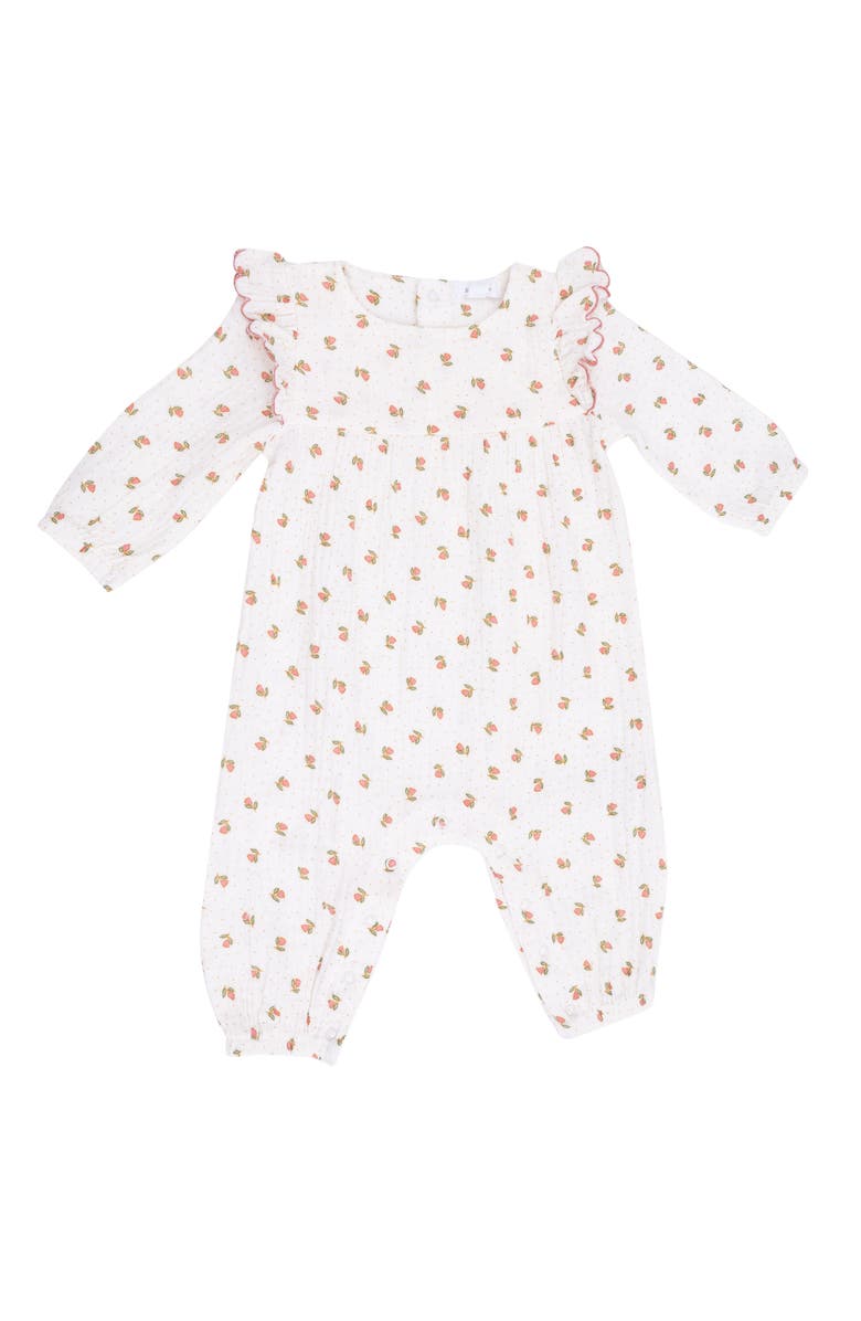 Angel Dear Petite Pointe Fleur Romper, Main, color, Ivory