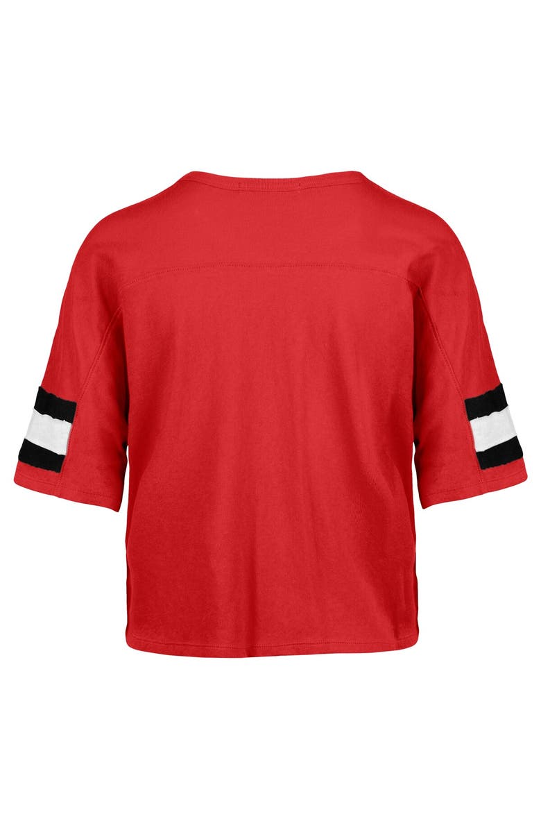 '47 Women's '47 Scarlet San Francisco 49ers  Double Header Scout Cropped V-Neck T-Shirt, Alternate, color, 