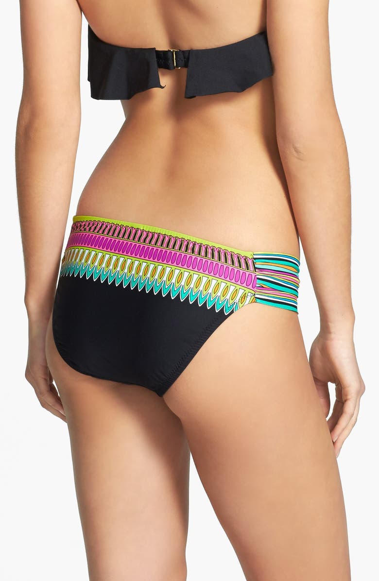 Trina Turk 'Plumas' Shirred Side Hipster Bikini Bottoms, Alternate, color, 