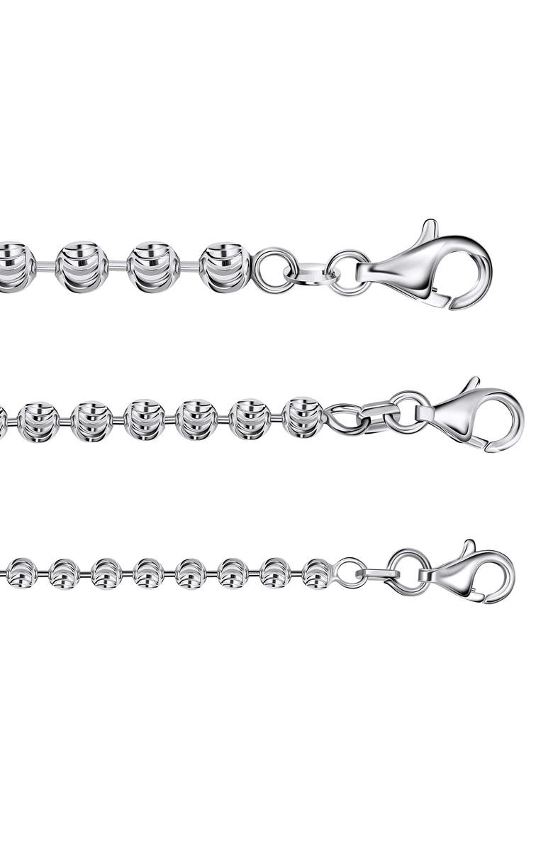BEST SILVER Sterling Silver 4mm Crescent Ball Chain Necklace, Alternate, color, Silver