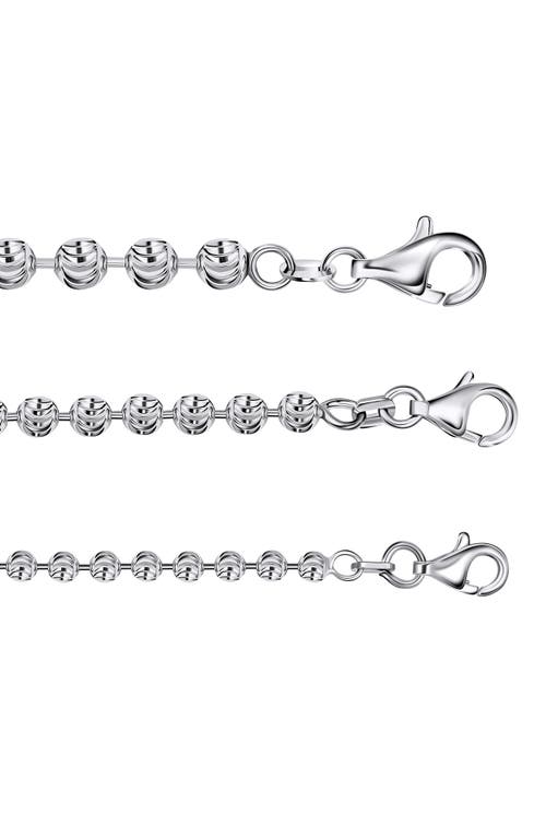 Best Silver Sterling Silver 4mm Crescent Ball Chain Necklace In Silver