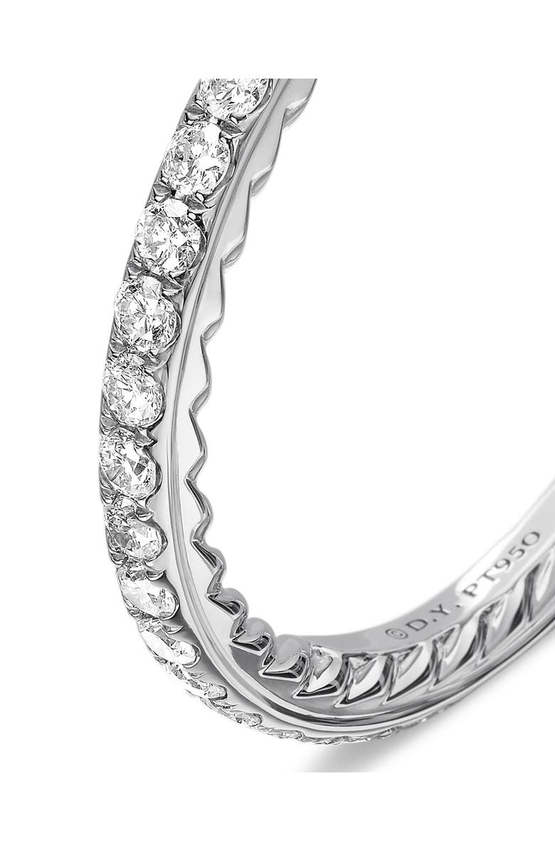 David Yurman Eden Band Ring in Platinum with Pavé Diamonds, Alternate, color, Platinum