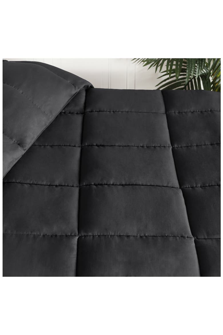 Reversible Down Alternative Comforter, Alternate, color, BLACK