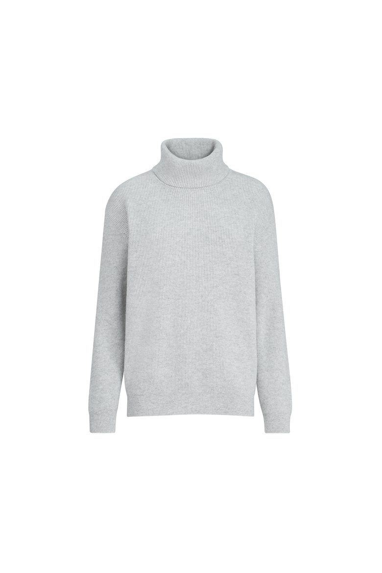 Cashmere English rib sweater, Alternate, color, Light Grey