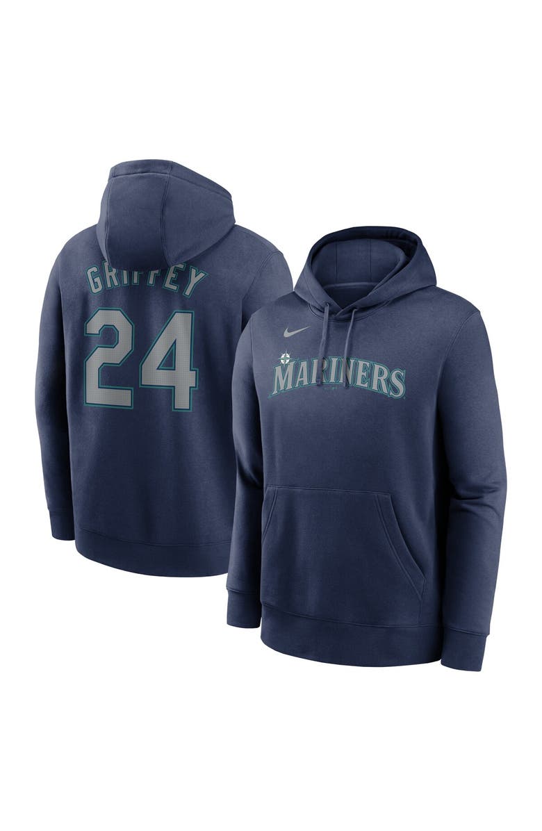 Nike Men's Nike Ken Griffey Jr. Navy Seattle Mariners Player Name & Number Club Pullover Hoodie, Main, color, Navy