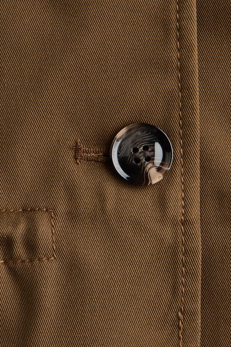 Funnel-collar Twill Jacket, Alternate, color, Khaki green