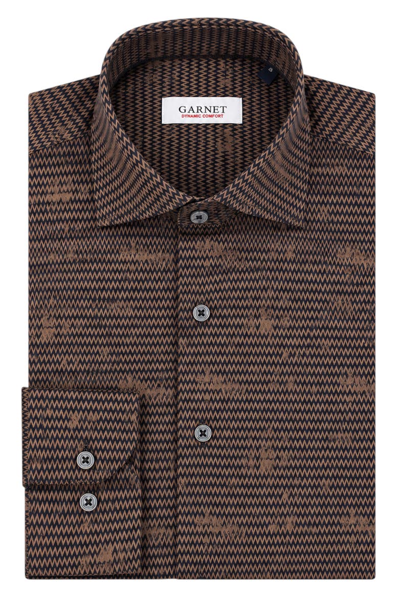 Dynamic Comfort Zigzag Print Shirt, Alternate, color, BROWN