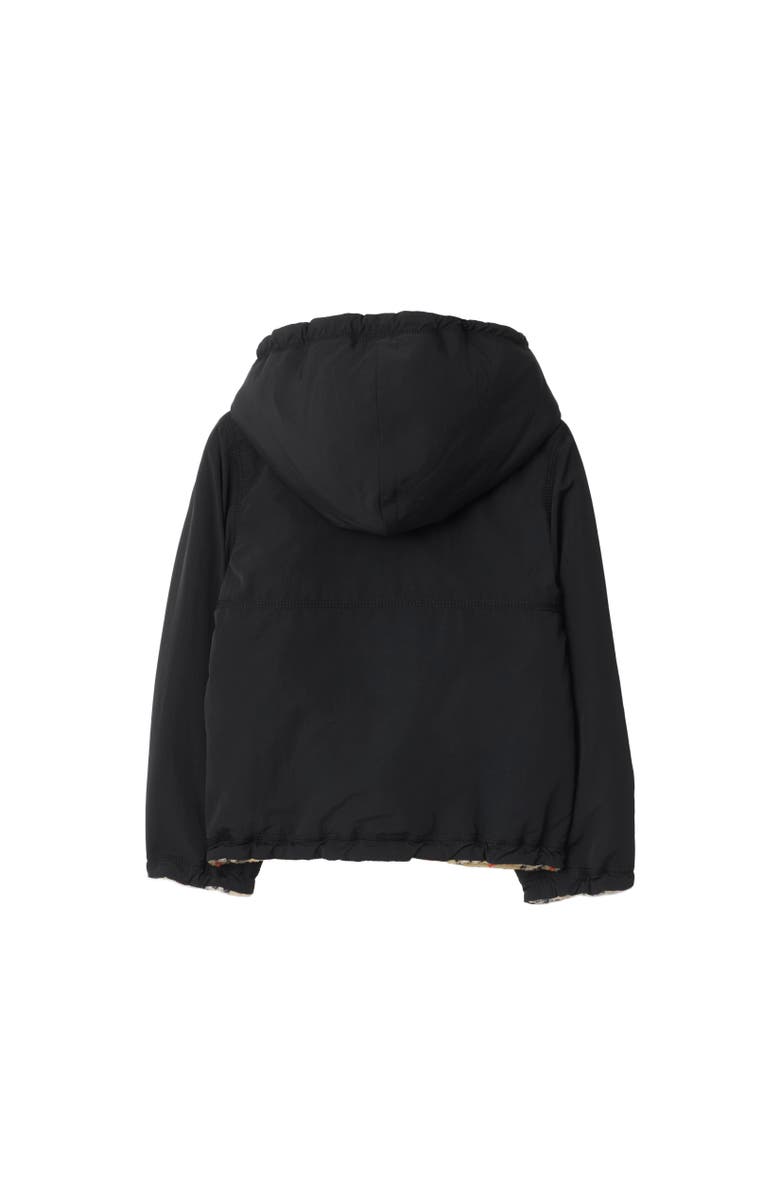 Burberry Reversible Check Fleece Hooded Jacket, Alternate, color, Black