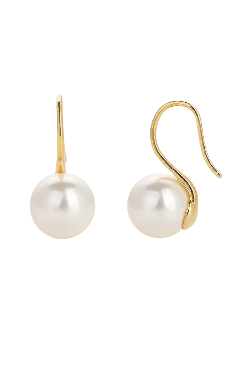 18k Gold Plated Sterling Silver Lorelei Pearl Earrings Gift Idea, Main, color, Silver