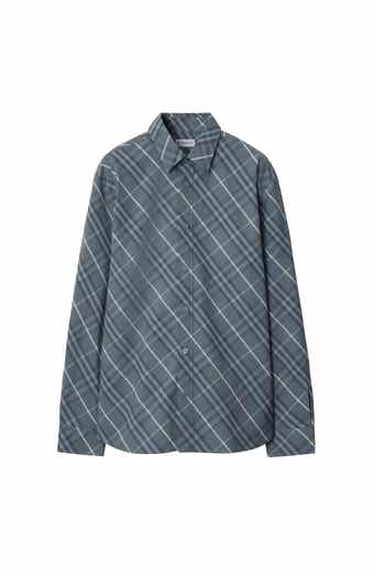 Burberry Check Short Sleeve Cotton Poplin Button-Up Shirt Burberry Check Short Sleeve Cotton Poplin Button-Up Shirt