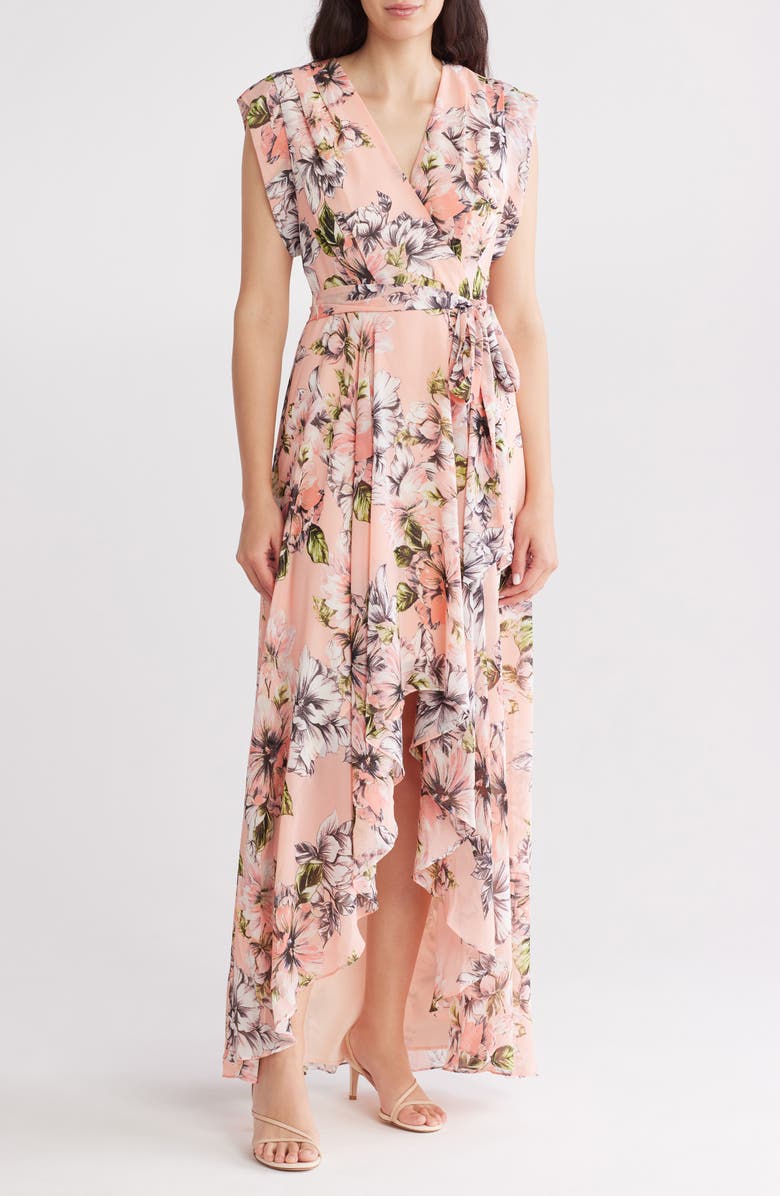 Eliza J Floral High-Low Dress, Main, color, 