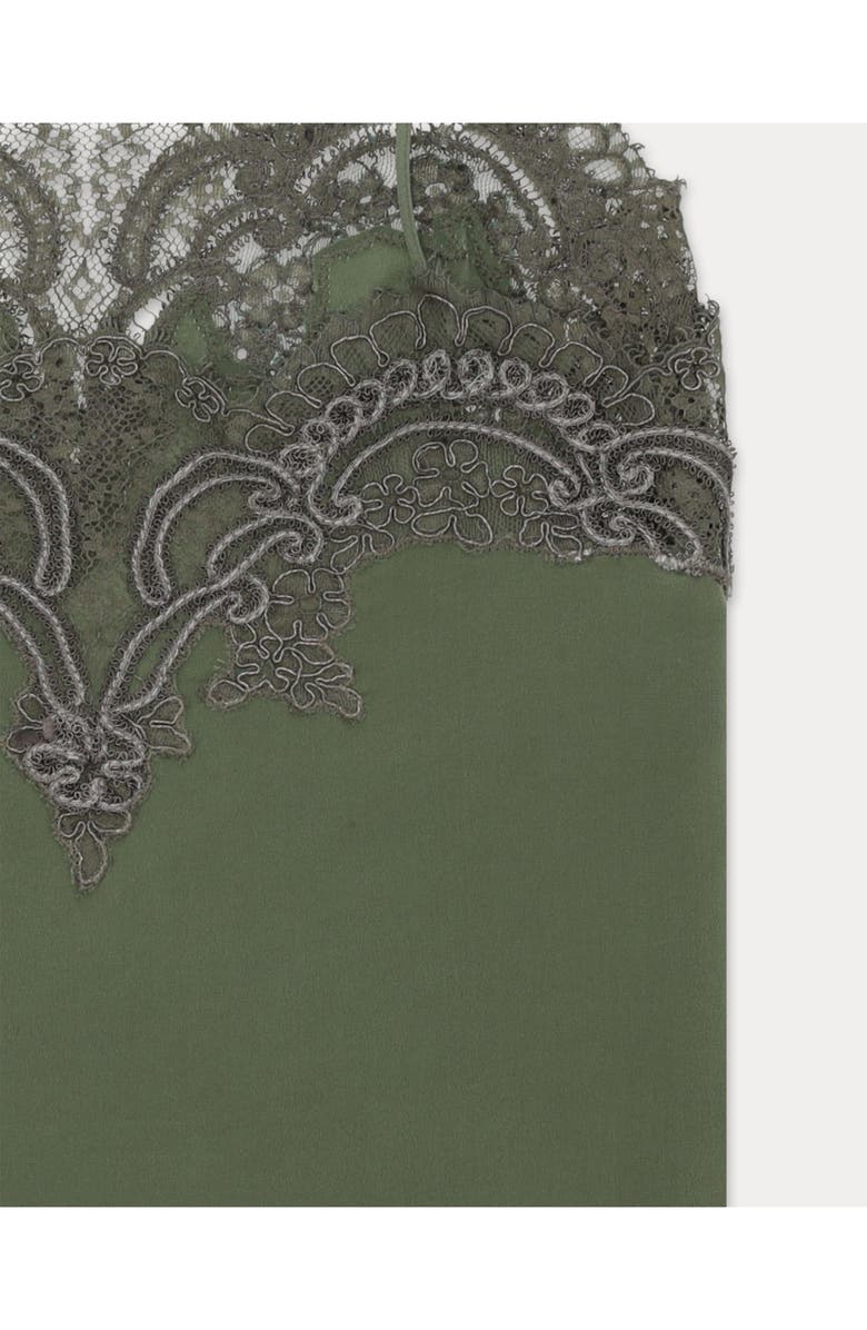 Fortela Brianne Embroidered Silk Top, Alternate, color, Dark Green