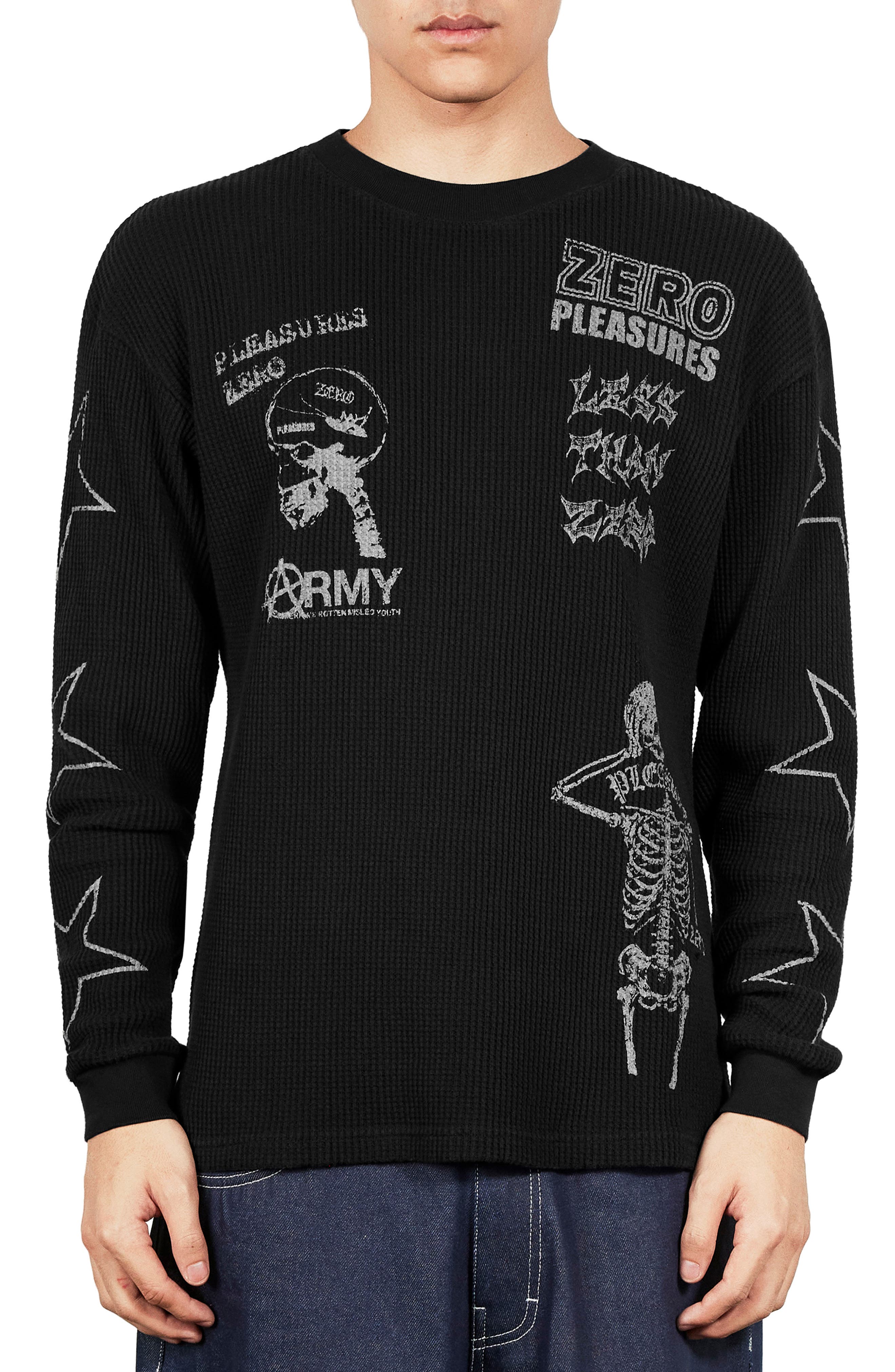 X Zero Skateboards Misled Thermal Graphic Long Sleeve T-Shirt (Men